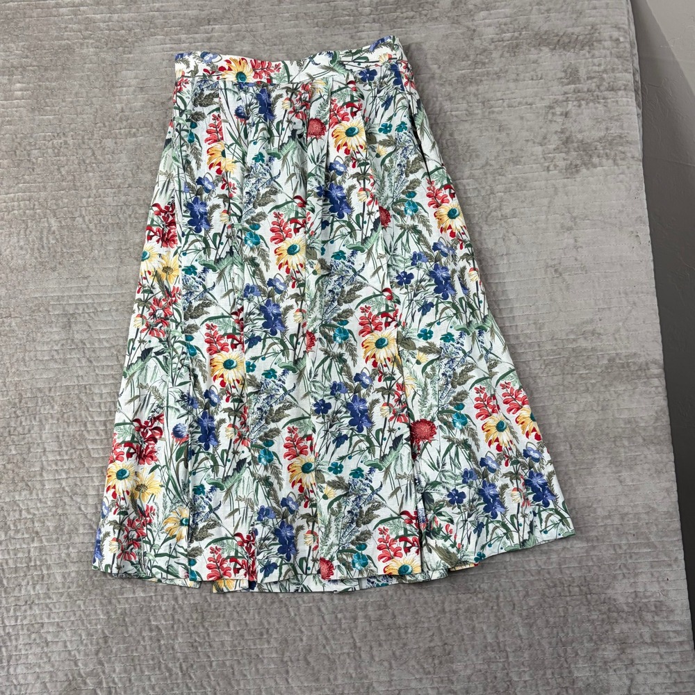 Geiger Collections Floral Midi Skirt Made in Austria Wildflower Botanical Sz 36 - Picture 2 of 11